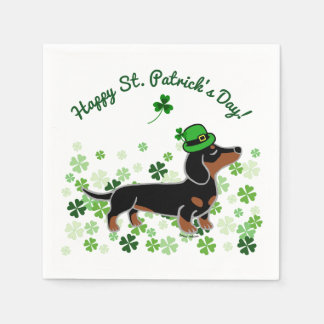 St. Patrick Day Dachshund Cartoon 5 Napkin