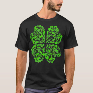 St Patrick Day Gaming 4 Leaf Clover Shamrock Funny T-Shirt