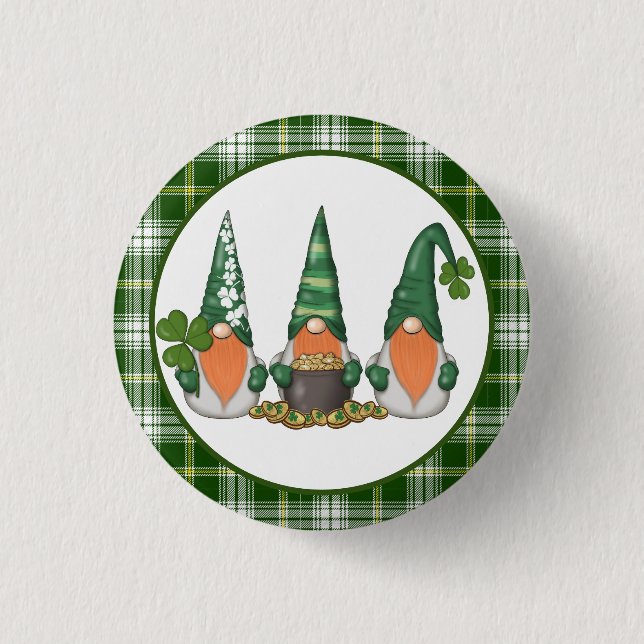 St. Patrick Day Gnomes 3 Cm Round Badge (Front)