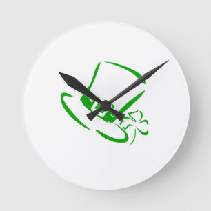St. Patrick day hat Round Clock