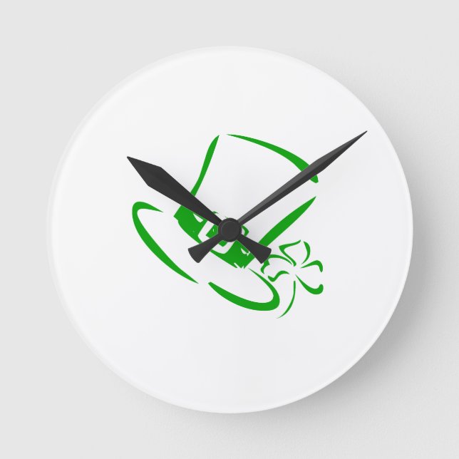St. Patrick day hat Round Clock (Front)
