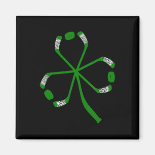 St Patrick Day Ice Hockey Sticks Shamrock Green Co Magnet