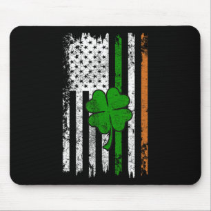 St Patrick Day Irish American Flag Retro Saint Pat Mouse Pad