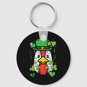 St Patrick Day Irish Chicken Saint Paddys Farm Men Key Ring