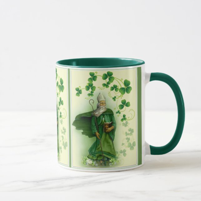 St. Patrick Day Irish Green Shamrocks Mug (Right)
