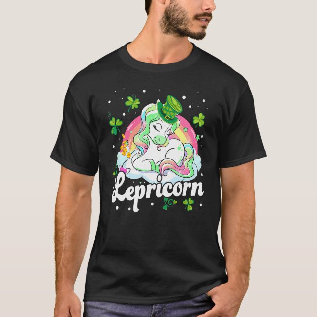 St Patrick Day Lepricorn Unicorn Leprechaun Kid To T-Shirt (Front)