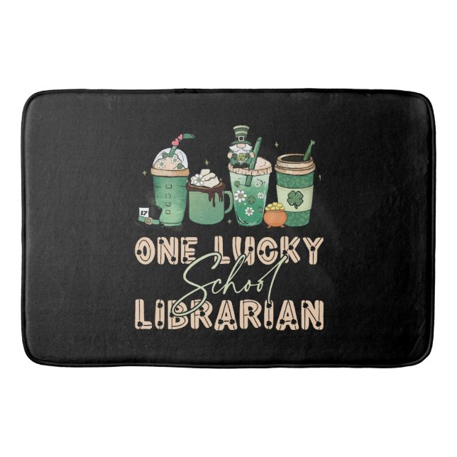 St. Patrick Day Lucky Librarian Bath Mat (Front)