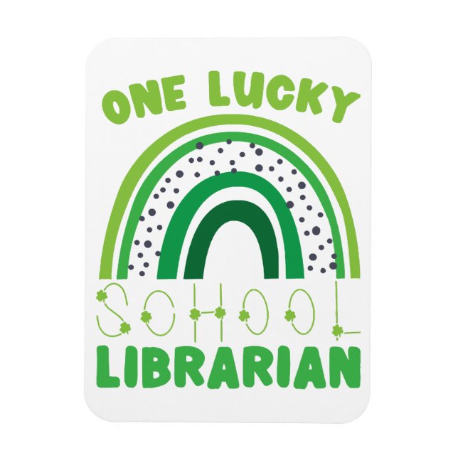 St. Patrick Day Lucky Librarian Magnet (Vertical)