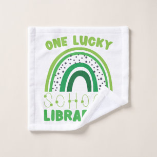 St. Patrick Day Lucky Librarian Wash Cloth
