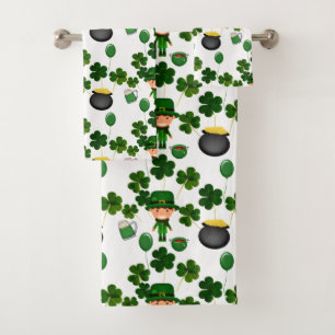 St. Patrick Day Pattern Bath Towel Set