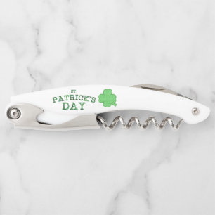 St. Patrick Day Text And Clover Corkscrew