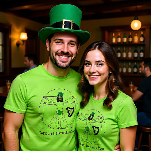 St. Patrick' Day with Irish Vitruvian man T-Shirt