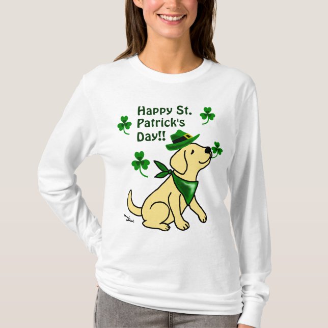 St. Patrick Day Yellow Labrador T-Shirt (Front)