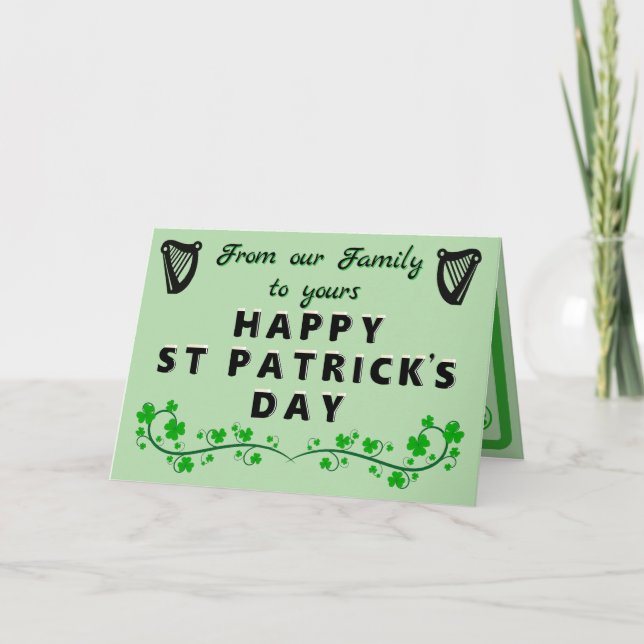 St Patrick Folded Greeting Card (Front)