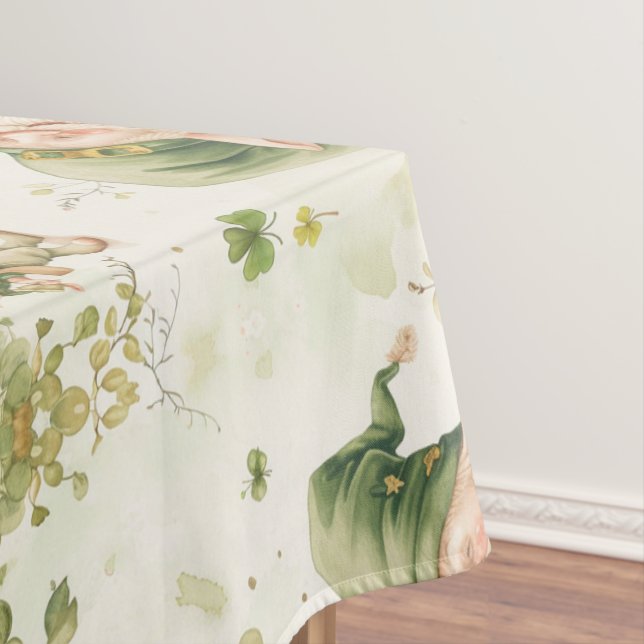 St. Patrick Gnome Irish Coffee Pattern  Tablecloth (In Situ)