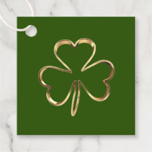 St. Patrick Green and Gold Irish Clover Shamrock Favour Tags
