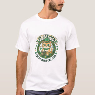 St Patrick Lucky Irish Cat Cute Cat T-Shirt Design