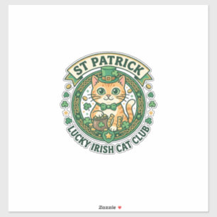 St Patrick Lucky Irish Cat Cute Cat T-Shirt Design