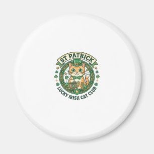 St Patrick Lucky Irish Cat Cute Cat T-Shirt Design Magnet