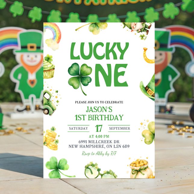 St Patrick Lucky One First Birthday Invitation (Creator Uploaded)