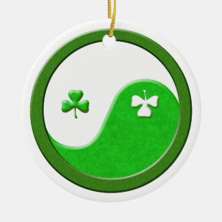 St Patrick Meets Taoism Yin Yang Ceramic Tree Decoration