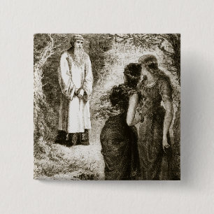 St. Patrick met by virgins in the wood of Fochlut, 15 Cm Square Badge