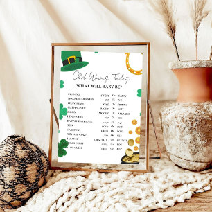 St Patrick Old WIves Tales Baby shower Game  Poster