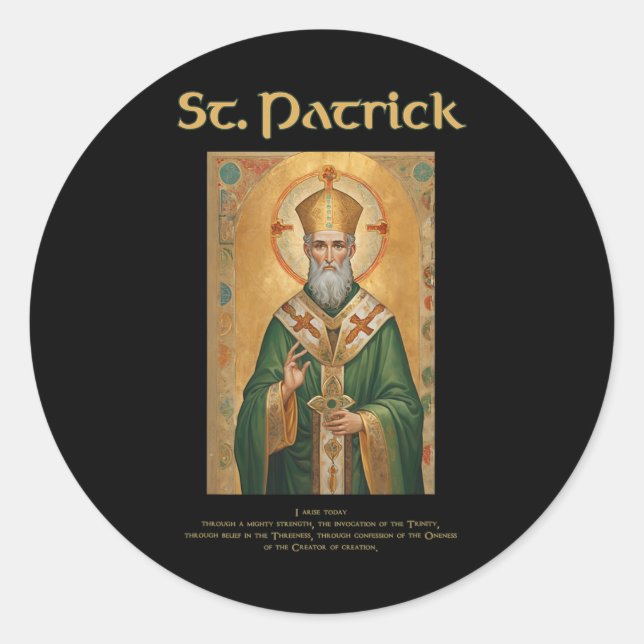 St Patrick Roman Catholic Prayer  Classic Round Sticker (Front)