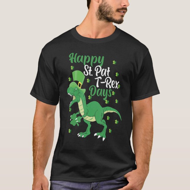 St Patrick S Boys Day Pyjamas Dinosaur Dino Saurus T-Shirt (Front)