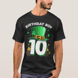 St Patrick’S Day 10Th Birthday Boy 10 Years Old Gi T-Shirt