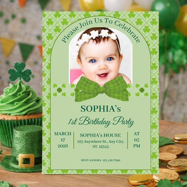 St. Patrick’s Day 1st Birthday Invitation (St. Patrick’s Day 1st Birthday Invitation)