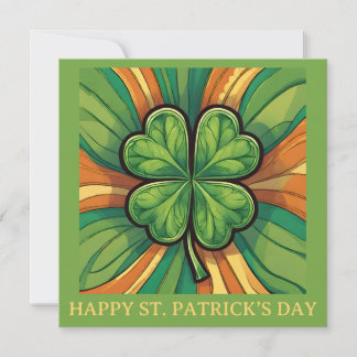 St. Patrick’s Day AI Generated Four Leaf Clover Holiday Card