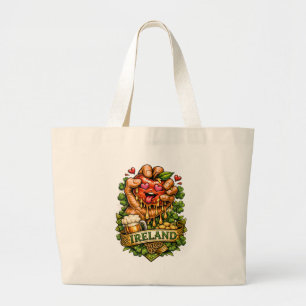 St. Patrick’s Day Apple Craze 🍀 Large Tote Bag