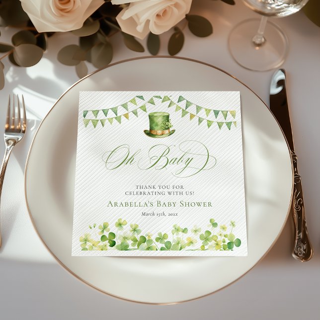 St. Patrick’s Day Baby Shower Irish Shamrock Napkin (St. Patrick’s Day Baby Shower Irish Shamrock Napkins)