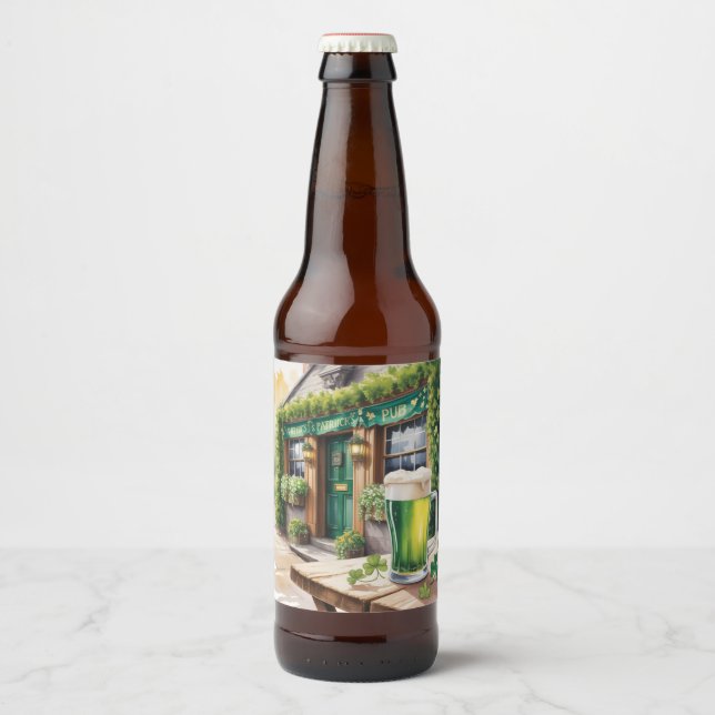 St Patrick’s Day Bar Pub Party Beer Bottle Label (Front)