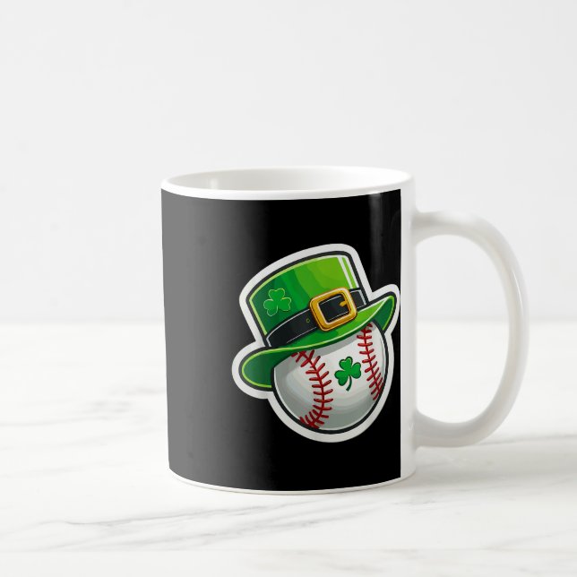 St. Patrick’s Day Baseball Clover Hat Lucky Shamro Coffee Mug (Right)
