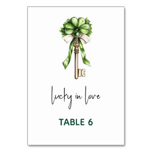 St. Patrick’s Day Bridal Shower Table Number