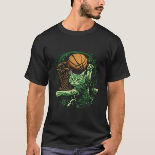 St Patrick s Day Cat Basketball Graphic Men Women T-Shirt