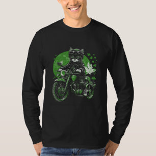 St Patrick s Day Cat Motorbike Graphic Men Women T-Shirt