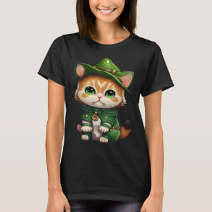 St Patrick s Day Cats  Cute St Paddys Girls Women  T-Shirt