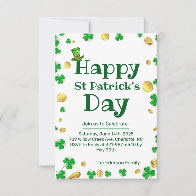 St. Patrick’s Day Celebration Invitation  (Front)
