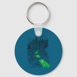 St patrick’s day chicago graphic river green irish key ring