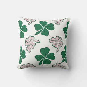 St. Patrick`s day Clover Shamrock Drawing Pattern Cushion