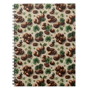 St. Patrick’s Day Coffee & Shamrock Pattern Notebook