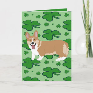 St. Patrick’s Day Corgi Pup Holiday Card