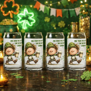 St. Patrick’s Day Dancing Leprechaun  Can Glass