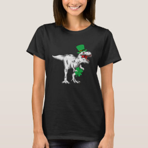 St Patrick s Day Dinosaur Rex Four Leaf C Kids You T-Shirt