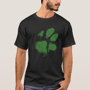 St Patrick s Day Dog Print Green Irish Muddy Paw T-Shirt