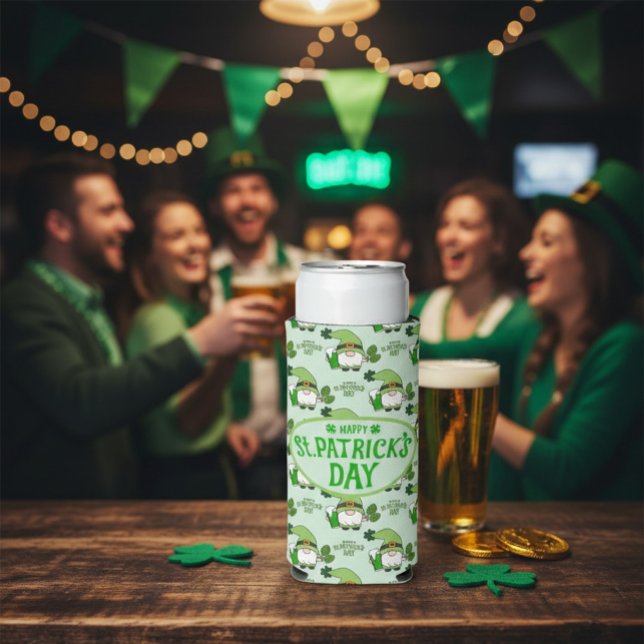 St. Patrick’s Day Gnome Beer Can Cooler (Creator Uploaded)