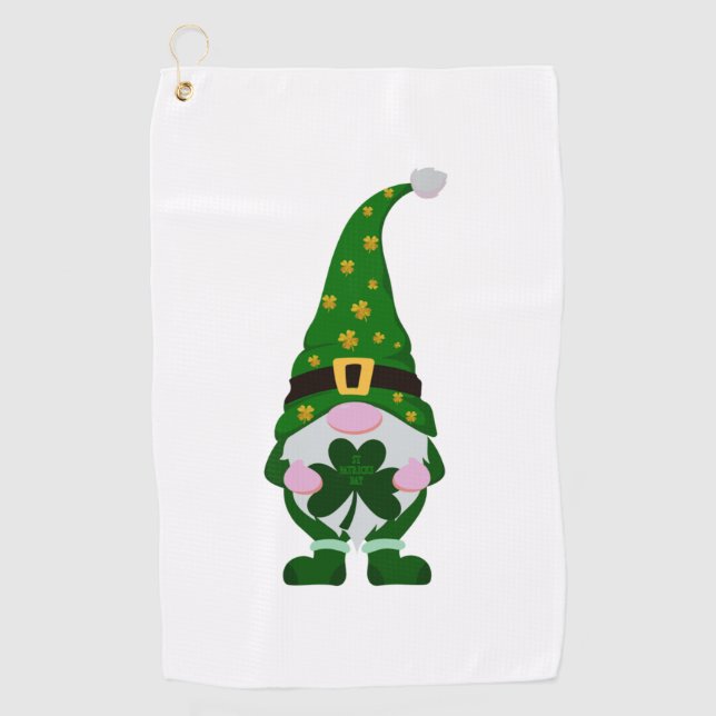 St Patrick’s Day Gnome   Golf Towel (Front)